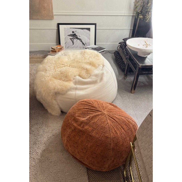 copy of Pouf Burbuja Jacquard Lino Lavado kilim...