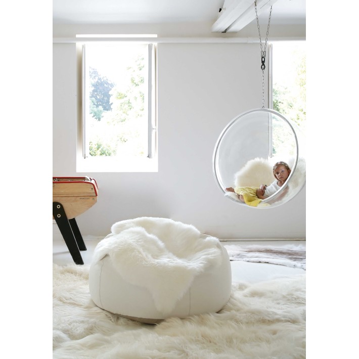Pouf  Lino Lavado Blanco