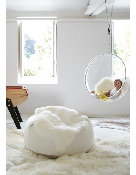 Pouf  Lino Lavado Blanco