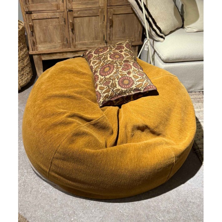 copy of Pouf Burbuja Jacquard Lino Lavado kilim...