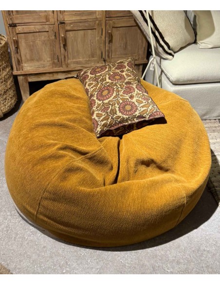 copy of Pouf Burbuja Jacquard Lino Lavado kilim Rosa Viejo