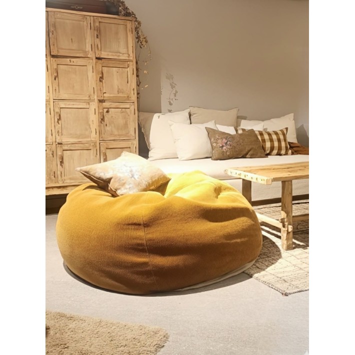 Pouf Bulle Vintage Chenille Ambre