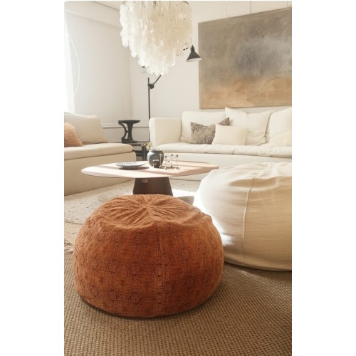 Pouf  Jacquard Lino Lavado kilim Argile 2