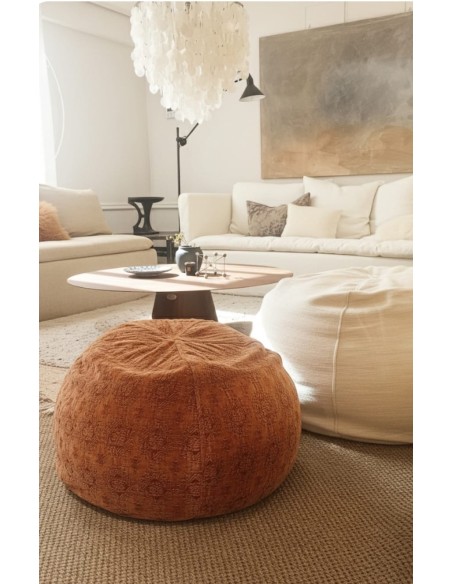 copy of Pouf Burbuja Jacquard Lino Lavado kilim Rosa Viejo