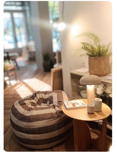 copy of Pouf Burbuja Jacquard Lino Lavado kilim Rosa Viejo