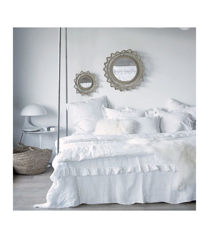 Funda de almohada BOHO Lino Lavado Arrugado