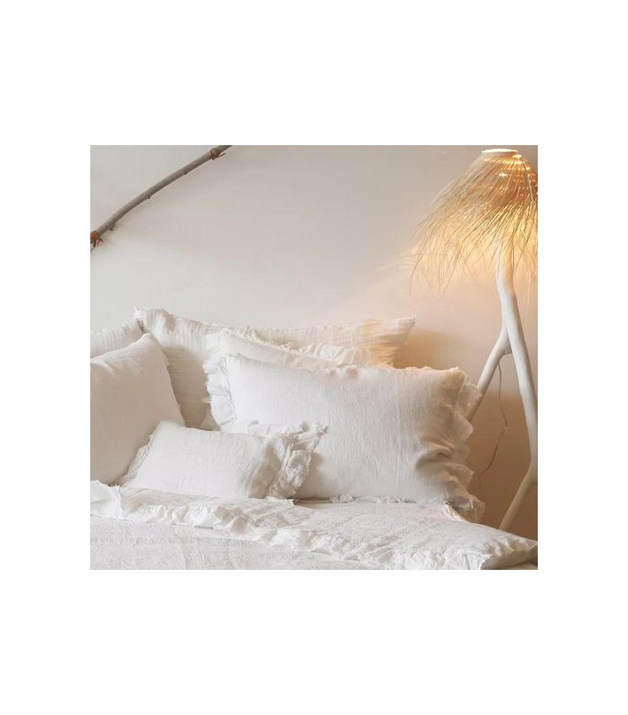 Funda de almohada BOHO Lino Lavado Arrugado