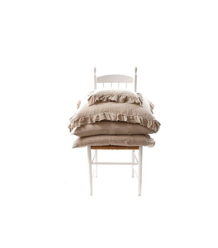 Funda de almohada BOHO Lino Lavado Arrugado