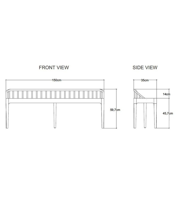 Banco Spindle Roble con Respaldo