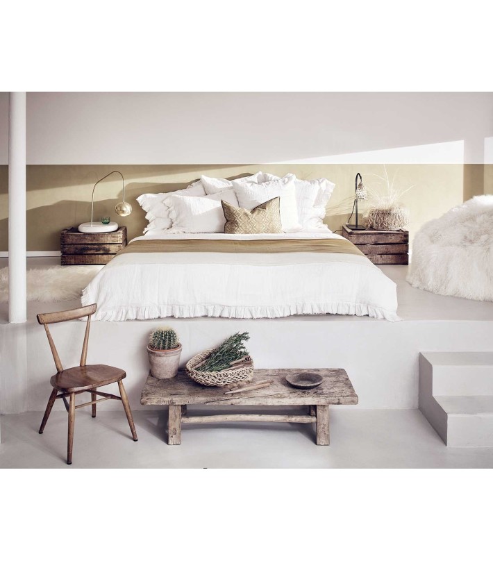 Funda de almohada BOHO Lino Lavado Arrugado