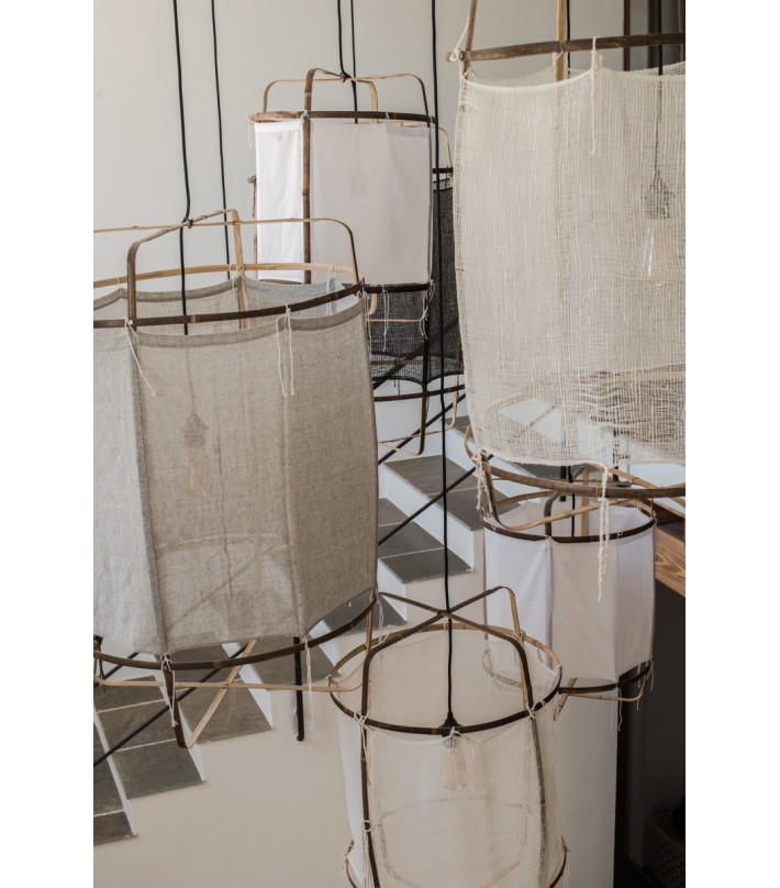 Lámpara Z1 Black Sisal Net Tea Dyed