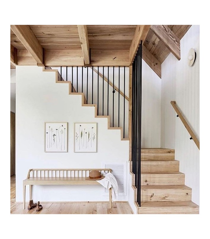 Banco Spindle Roble con Respaldo