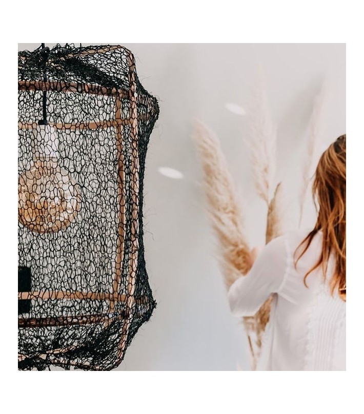 Lámpara Z1 Black Sisal Net Grey