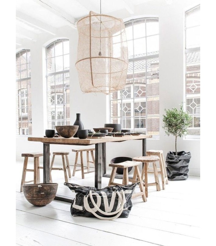 Lámpara Z1 Black Sisal Net Tea Dyed