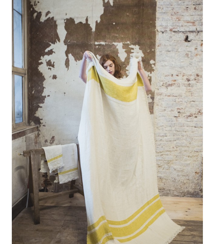 The Belgian Towel Fouta - Mustard Stripe