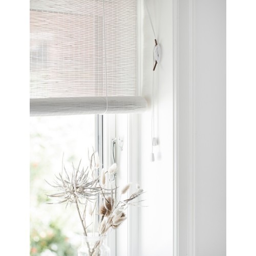 Persiana enrollable de bambú fino blanco 2