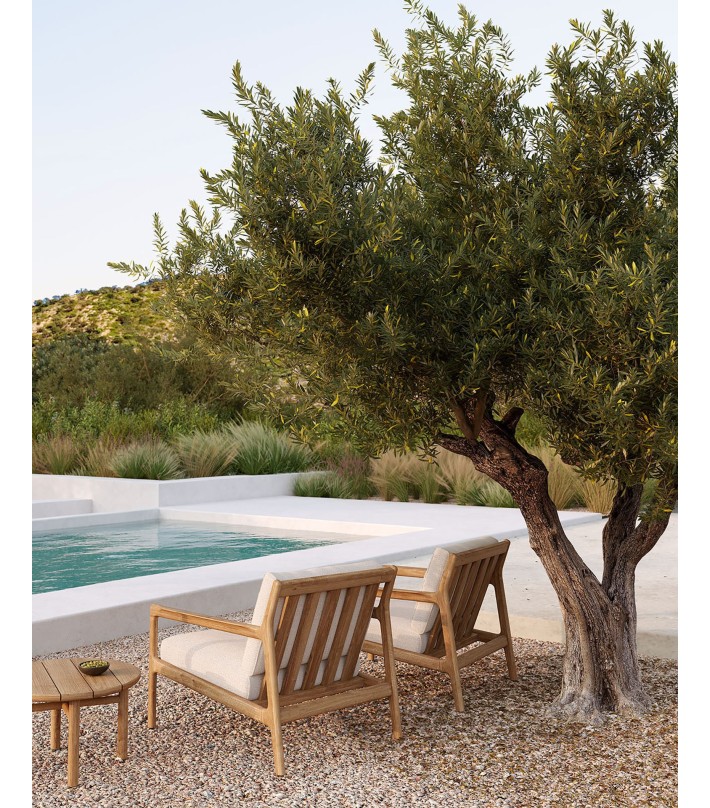 Mesa auxiliar Quatro de exterior en teca