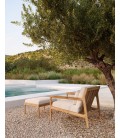 Reposapiés Jack de exterior en teca - blanco crudo