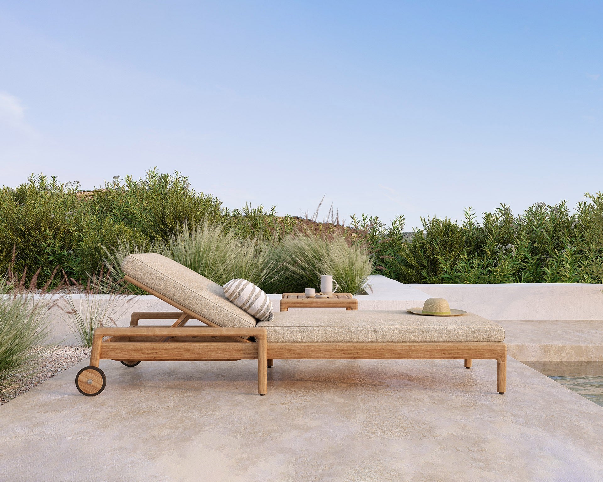 Tumbona de jardín ajustable Jack Natural