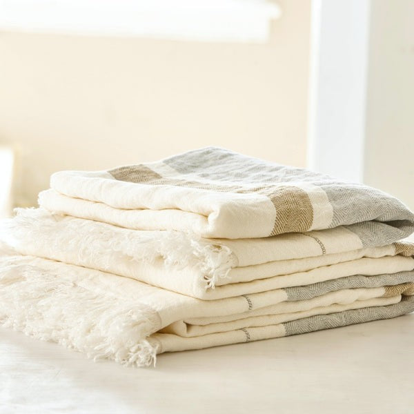 Toalla de playa Fouta - Oyster Stripe