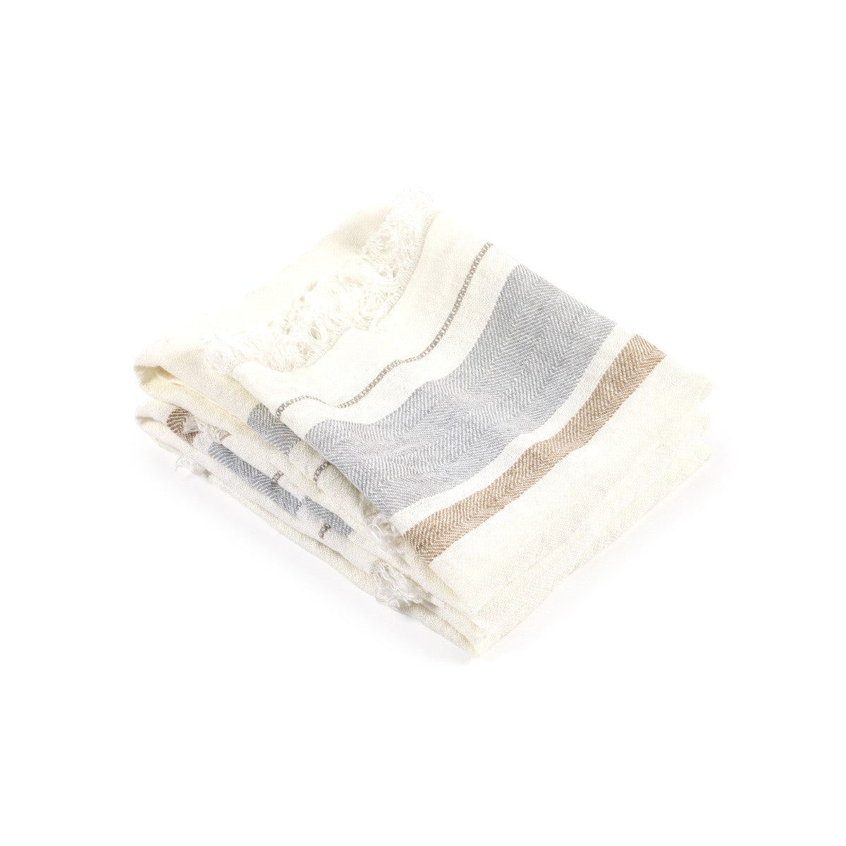 Belgian Towel Guest Oyster Stripe