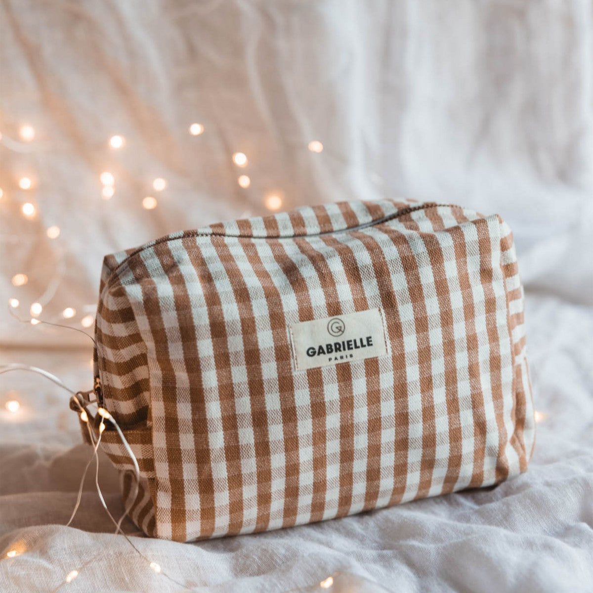 Toilet Bag Algodón Vichy Camel