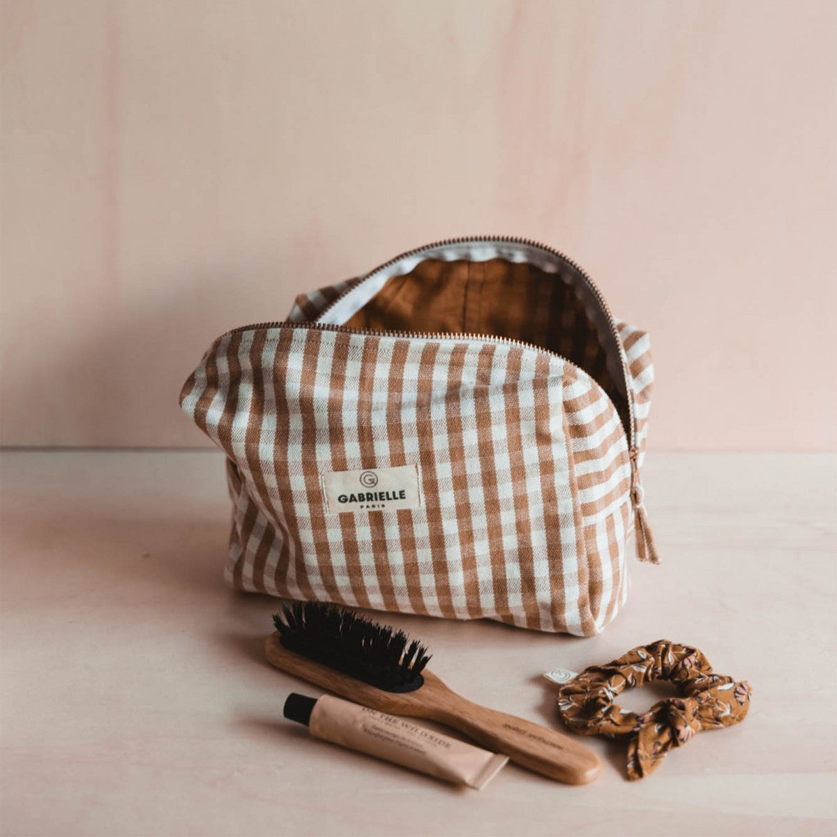 Toilet Bag Algodón Vichy Camel