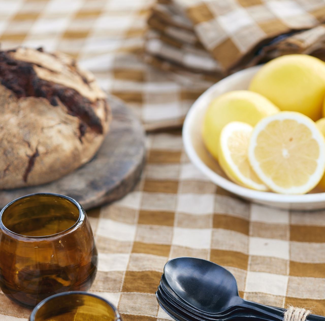 Mantel Individual Bourdon Vintage Vichy - Paille