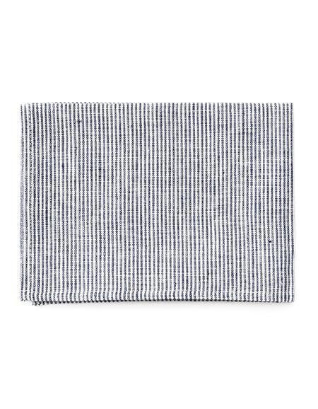 Paño de cocina de lino Seersucker azul