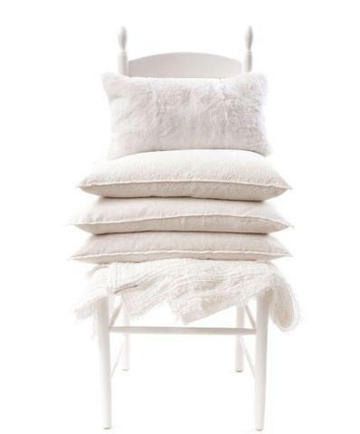 Funda de almohada Basic Lino Lavado Arrugado Blanco