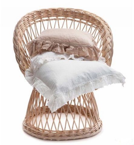 Funda de almohada Boho Lino Lavado Arrugado Natural