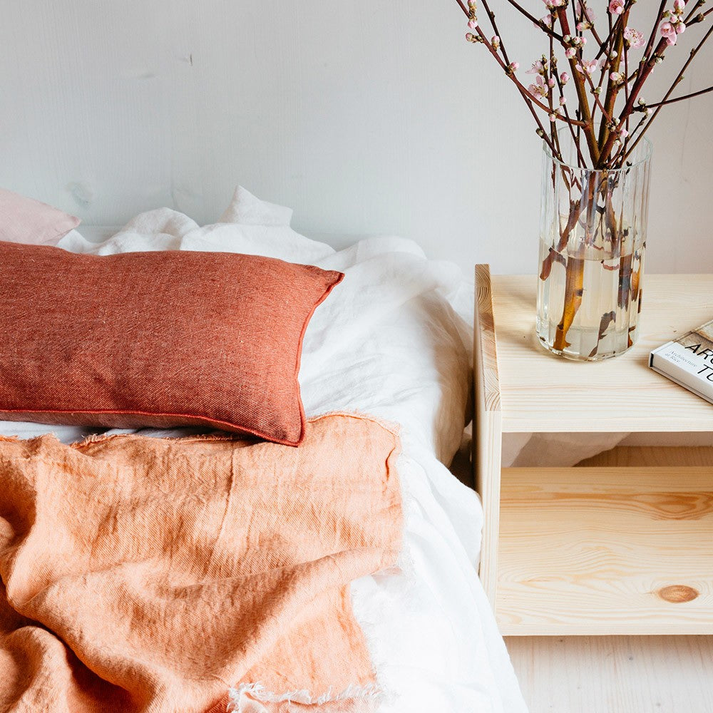 Cojín Vice Versa Lino Lavado Arrugado Pasteque/Givre