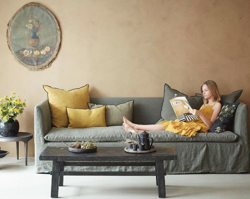 Cojín Vice Versa Chenille Soft Washed Kaki