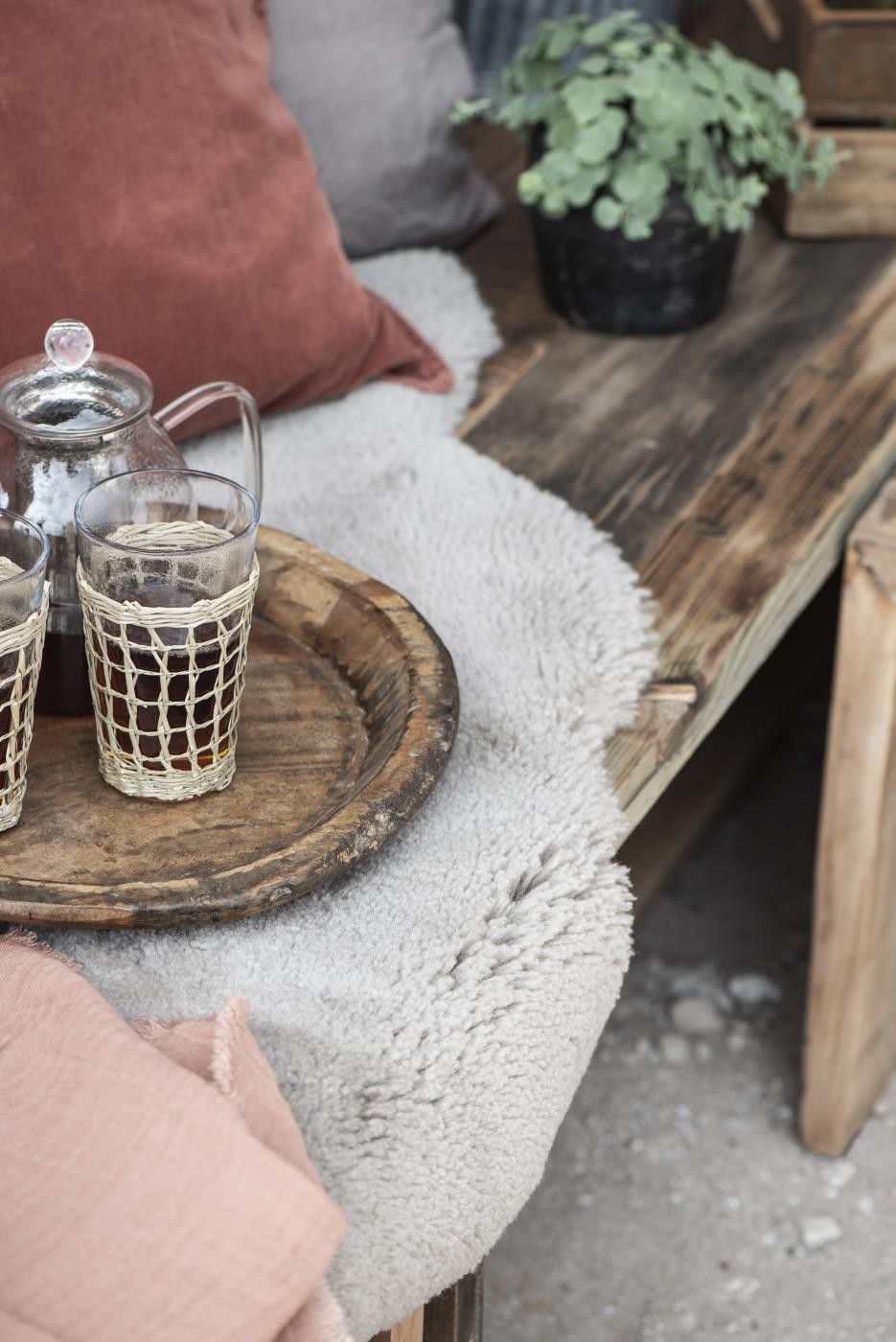 Bandeja de madera india