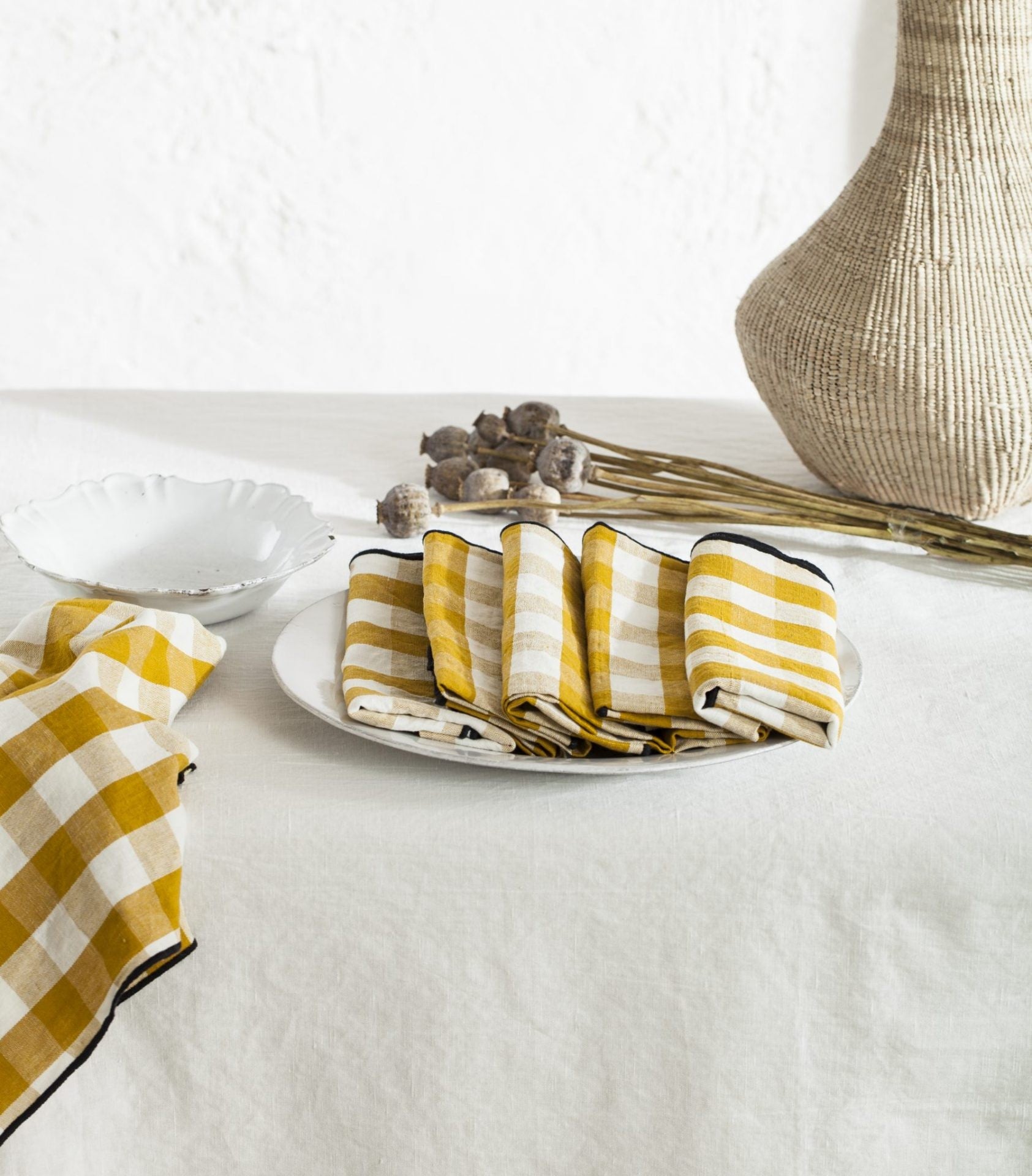 Paño de cocina Bourdon Mimi Vichy - Ocre