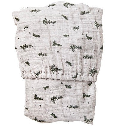 Rosemary Muslin Fitted Sheet Single