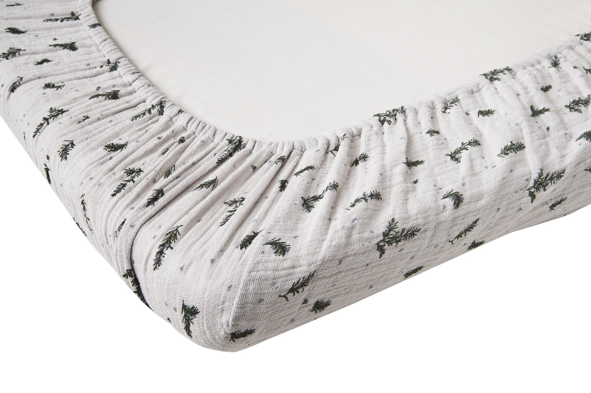 Rosemary Muslin Fitted Sheet Single