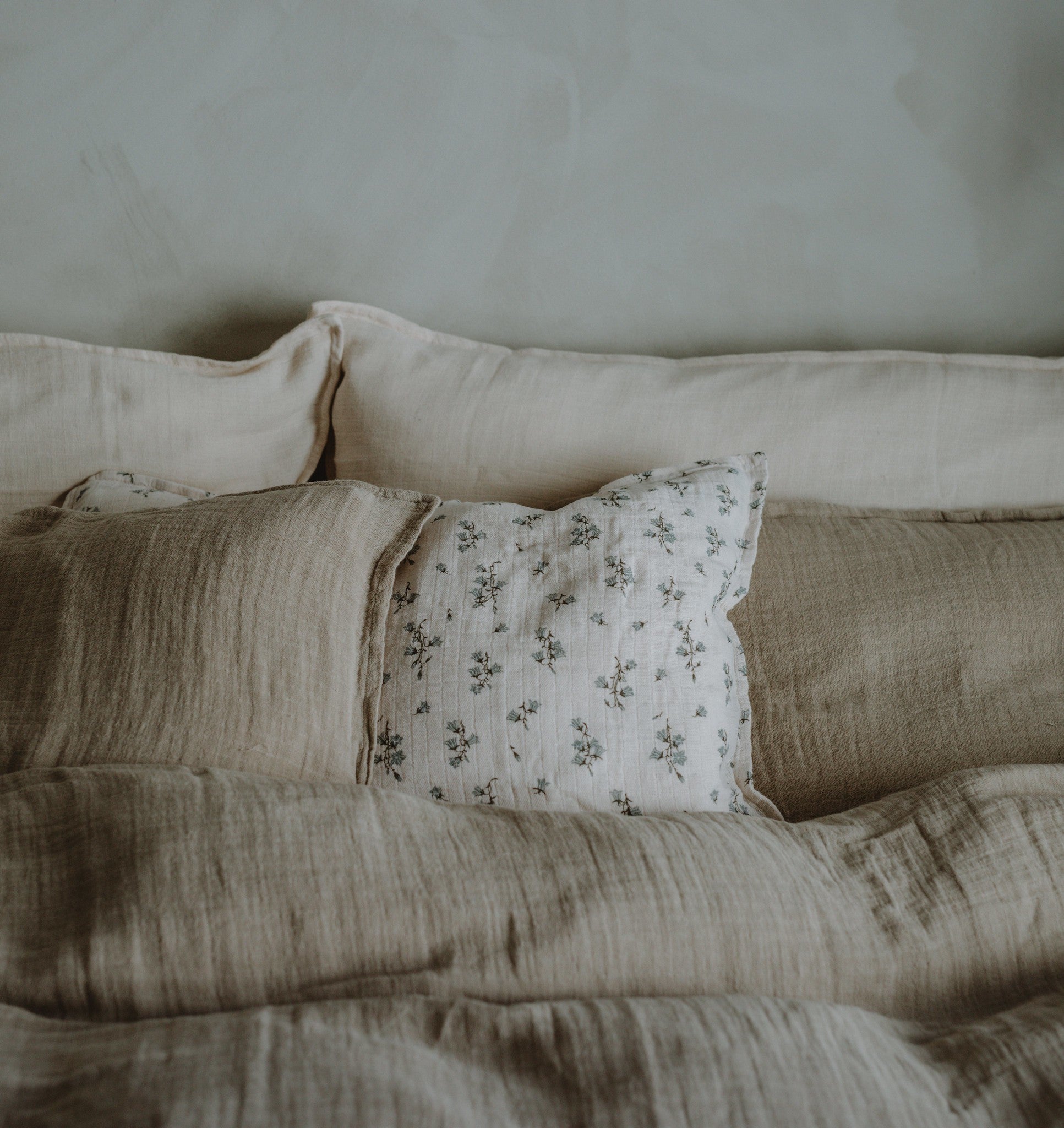 Bluebell Muslin Pillowcase
