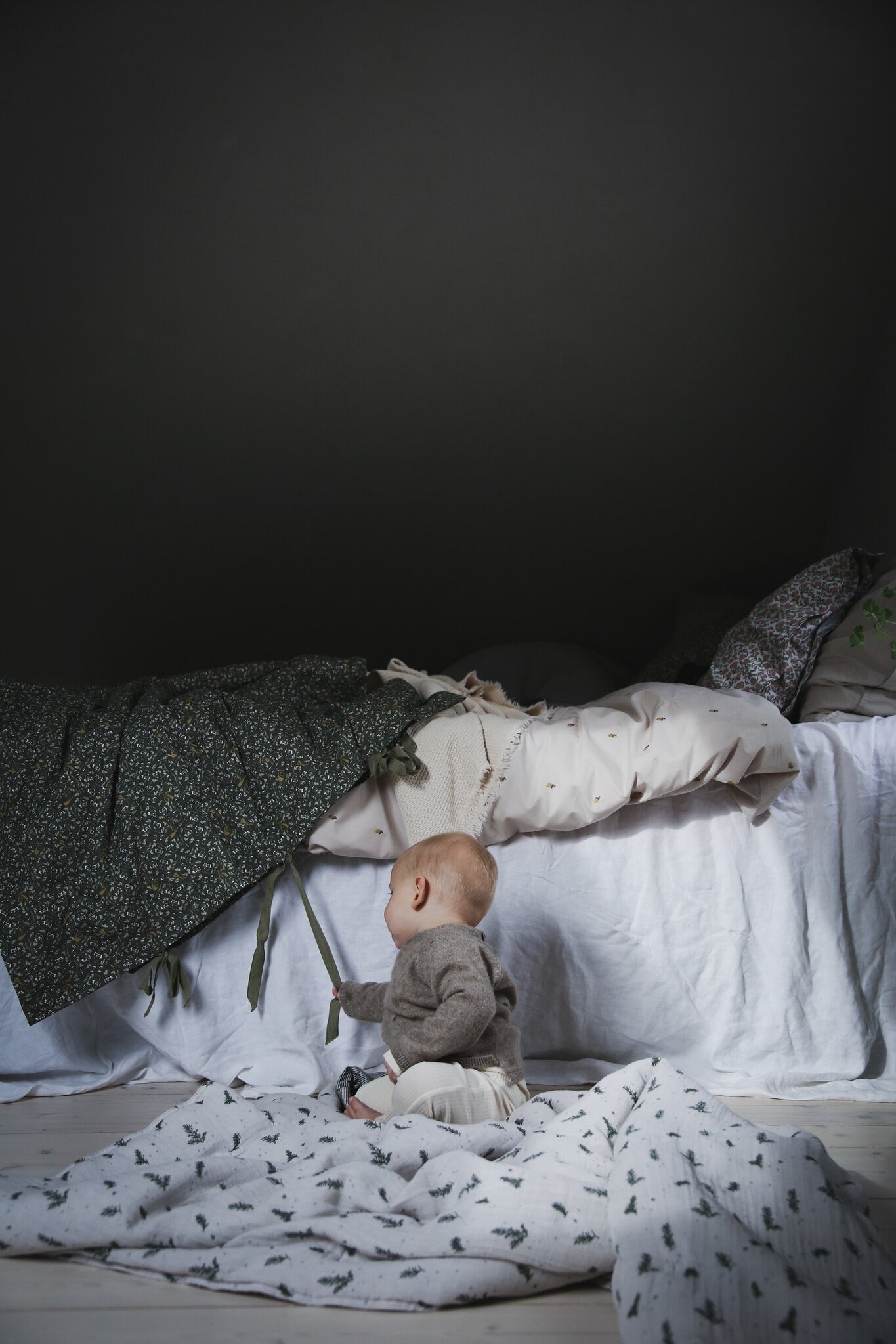 Rosemary Muslin Fitted Sheet Single