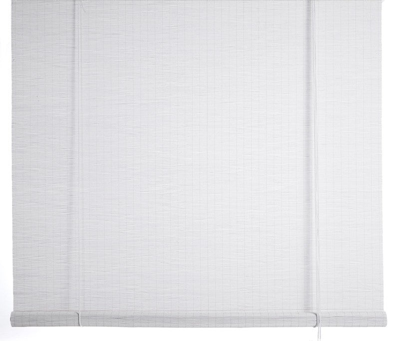 Persiana enrollable de bambú fino blanco