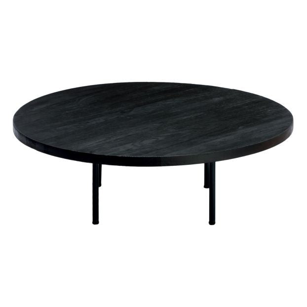 Mesa centro madera quemada