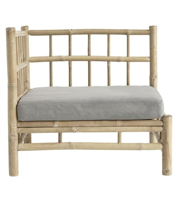 Butaca Bambú esquina con cojín gris