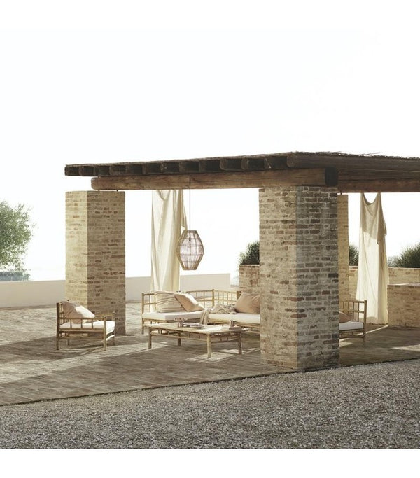 Butaca Bambú con cojín gris