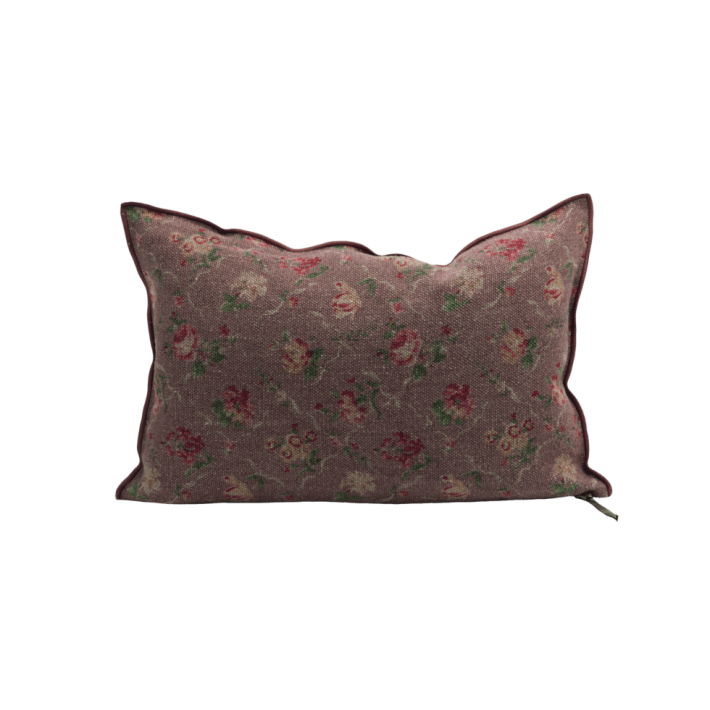 Cojín Vice Versa en Lino Jardin Secret Bois de Rose