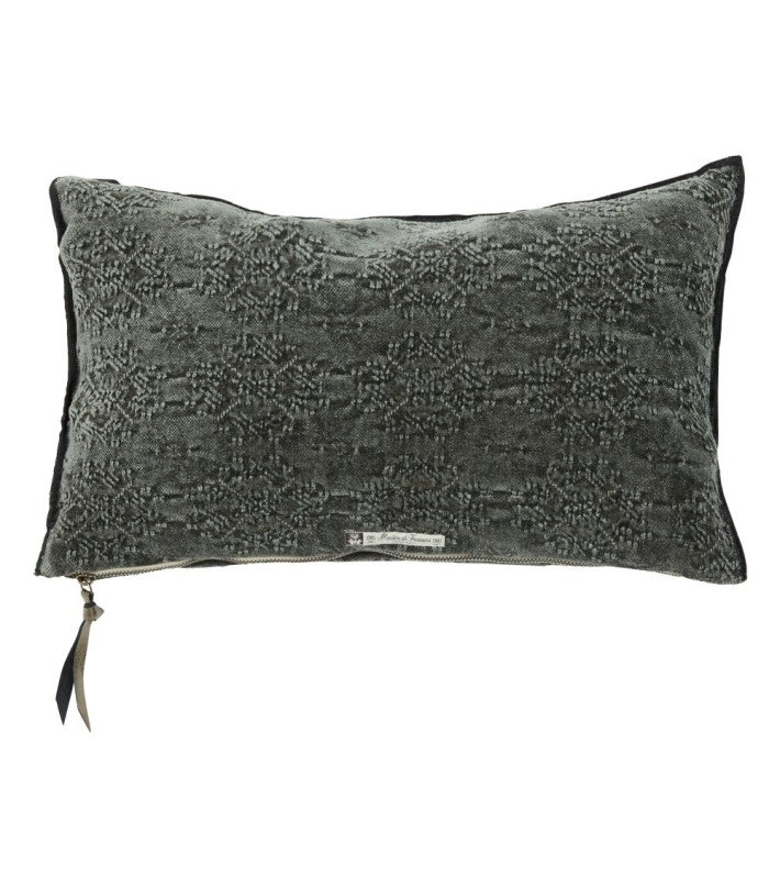 Cojín Vice Versa Jacquard Stone Washed Kilim Charbon