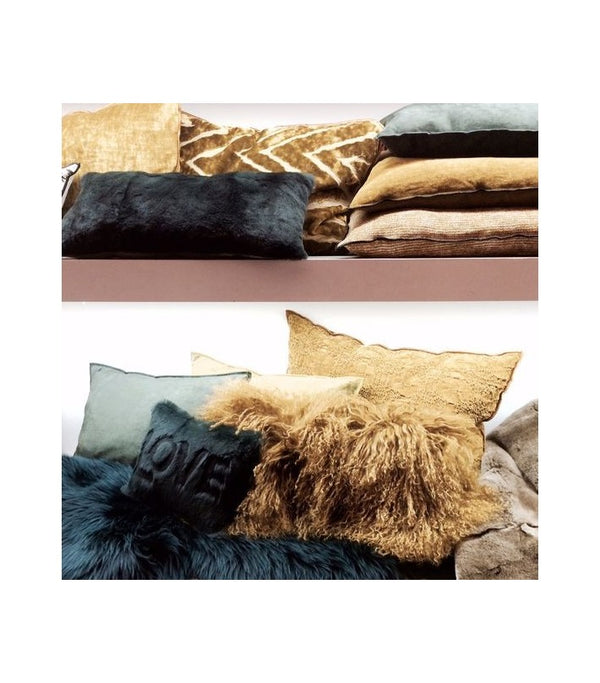 Cojín Vice Versa tela Nomade Ocre