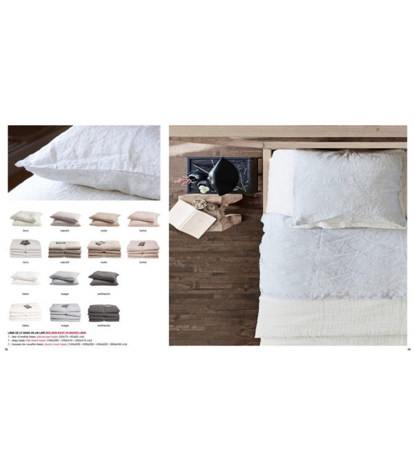 Funda Nórdica Basic Lino Lavado Arrugado Blanca