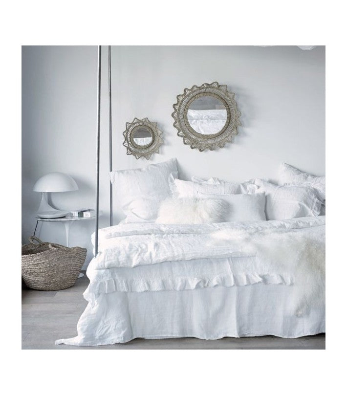 Funda Nórdica Basic Lino Lavado Arrugado Blanca