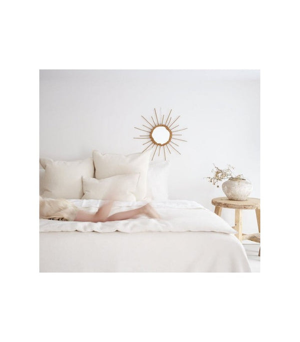 Funda nórdica Boho Lino Lavado Arrugado Blanco