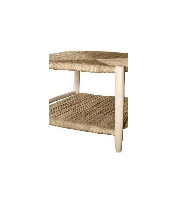 Mesa de Madera y Hoja de Palma